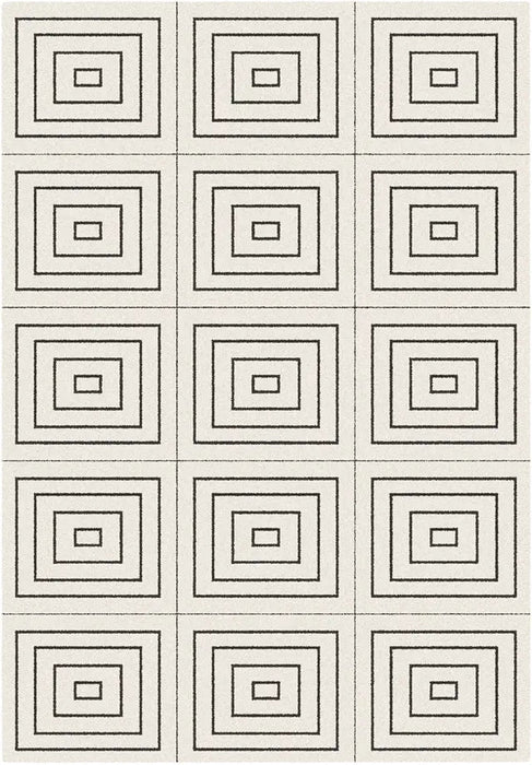 SHUFFLE RUG 160X230 - SYMETRICAL SQUARE DESIGN WHT RUGS ORIGINAL