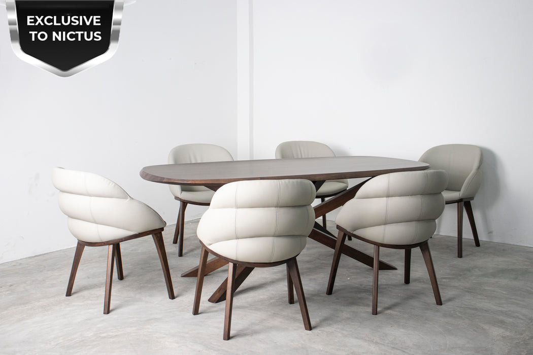 7 PIECE MICHELIN DININGROOM SUITE RICH WALLNUT
