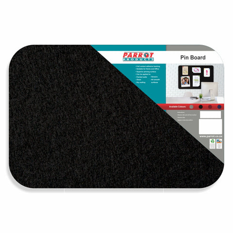 PIN BOARD ADHESIVE NO FRAME 600*450MM BLACK PARROT PRODUCTS