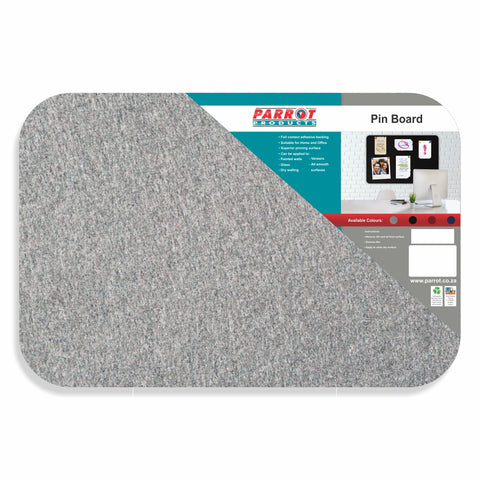 PIN BOARD ADHESIVE NO FRAME 600*450MM GREY PARROT PRODUCTS
