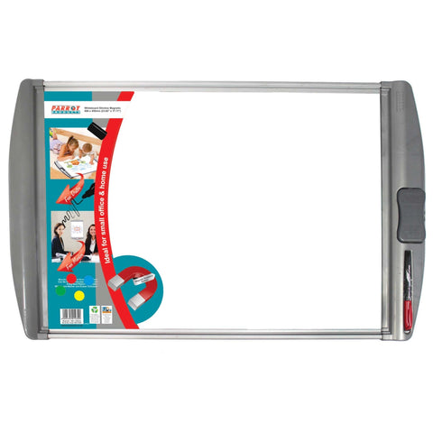 WHITEBOARD SLIMLINE MAGNETIC 600*450MM RETAIL PARROT PRODUCTS