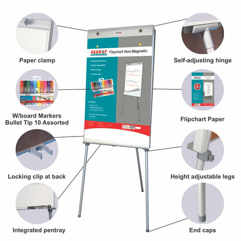 FLIPCHART NON MAGNETIC STANDARD 1000*640MM RETAIL PARROT PRODUCTS
