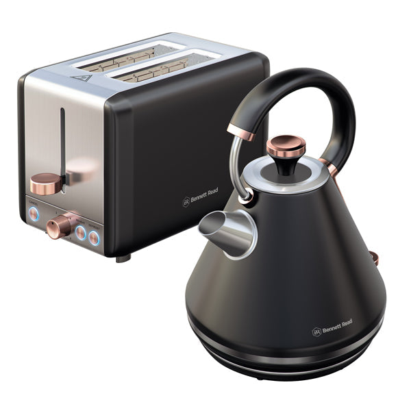 BR 2PCE MIDNIGHT KETTLE AND TOASTER SET TEVO