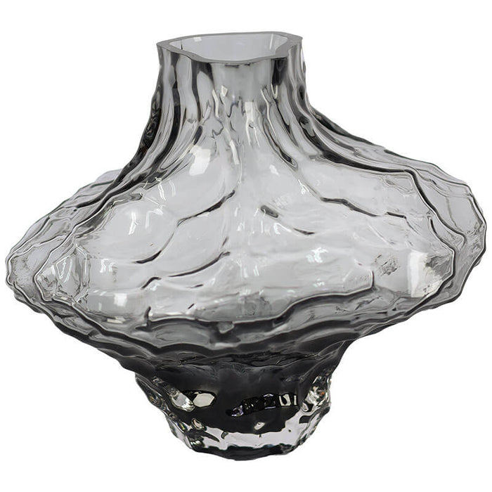 GREY CONFUSO VASE 16CM TRANS NATAL CUT GLASS