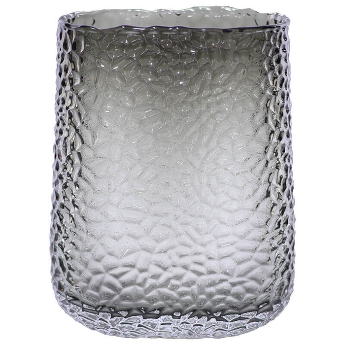 GREY STENAR VASE 20CM TRANS NATAL CUT GLASS
