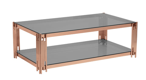 CT203RG - ROSE GOLD COFFEE TABLE 1300X700X450 RED ROOSTER