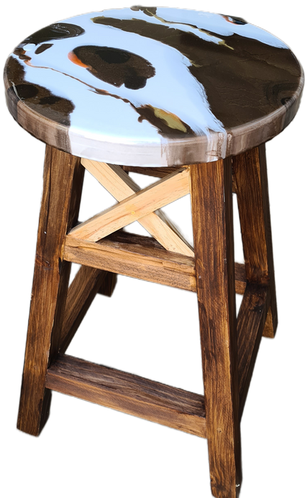 COWHIDE BAR CHAIRS RESIN & WOOD STUDIO DI