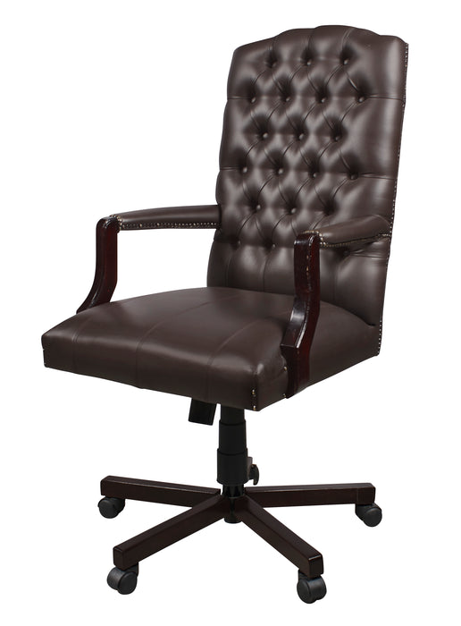CLASSICA EXECUTIVE CHAIR - LEATHER + DARK MAHOGANY