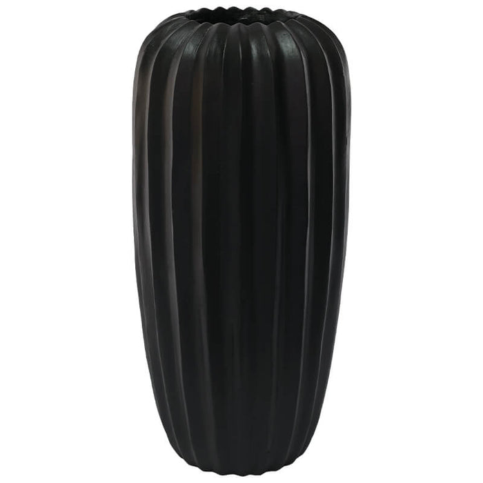 BLACK FACET VASE 50X24CM TRAN