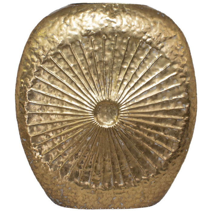 Gold vase with wheel pattern ornament decor