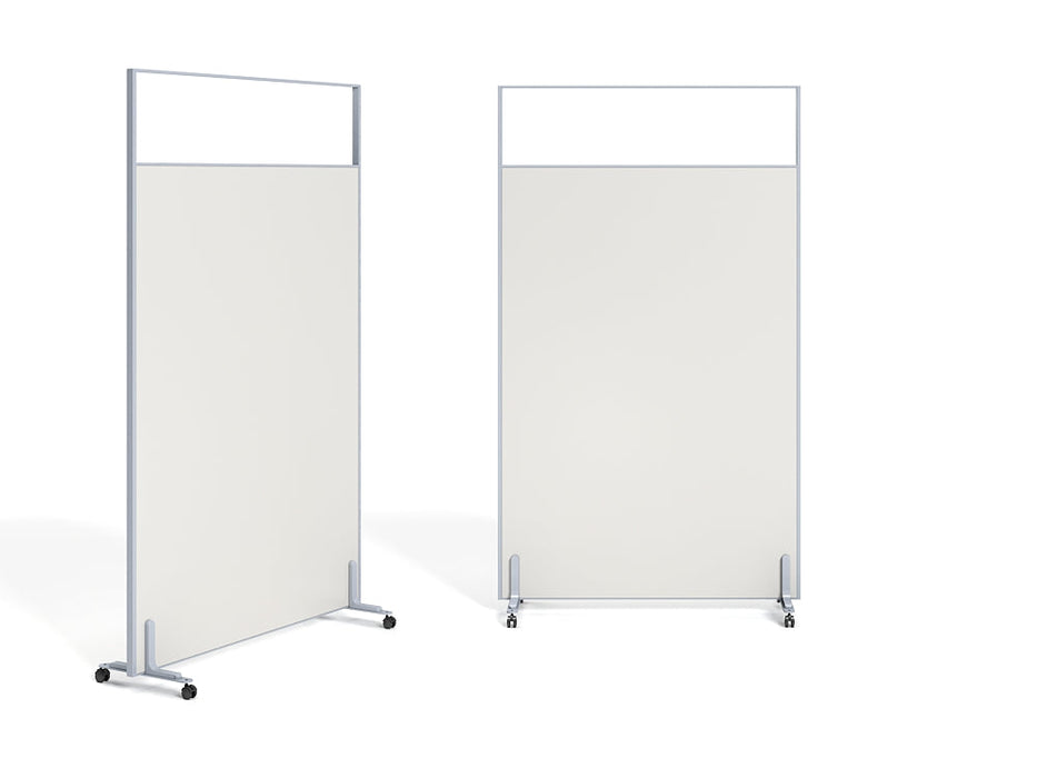 STL-P01-3 PARTITION CLEAR TEMPERED GLASS & MELAMINE (WARM WH STEL
