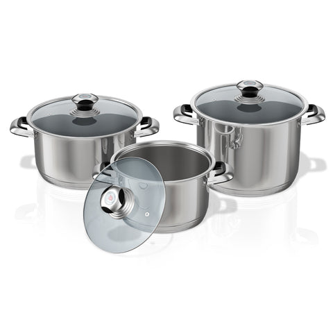 BR 6PC STAINLESS STEEL COOKWARE SET TEVO