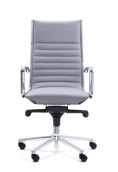 HT-304A HIGHBACK OFFICE CHAIR (PU LIGHT GREY-120KG STELLAR LIMITED