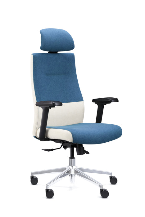 HT-404A HIGHBACK REV CHAIR (BLUE/WHITE-120KG)