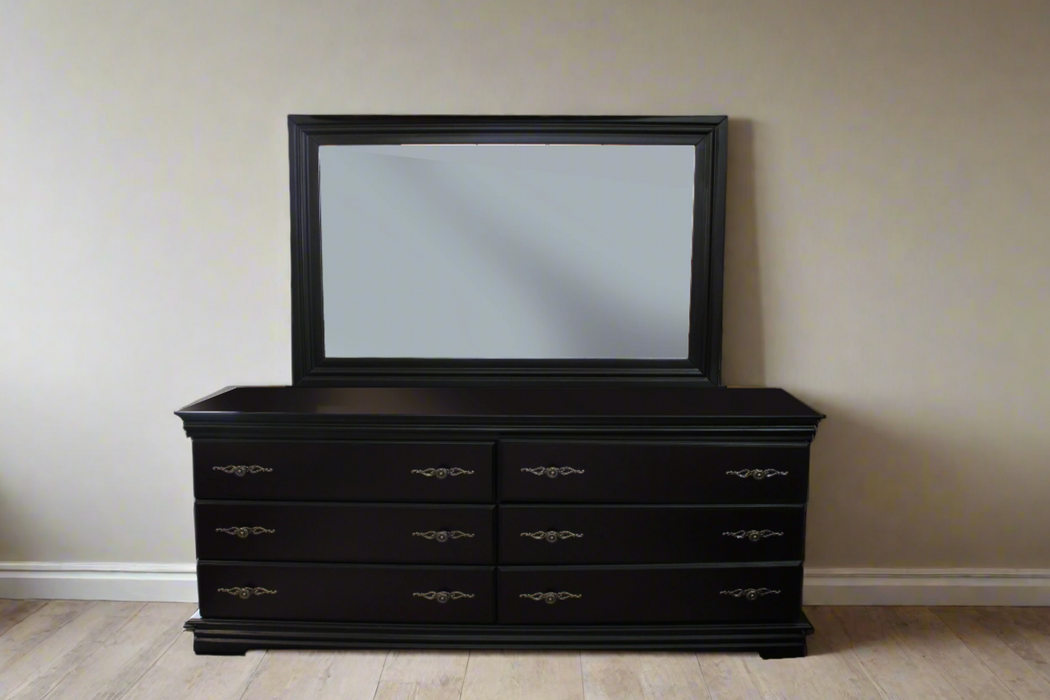 VEGAS DRESSING TABLE + MIRROR - D/WALNUT LINEAR CLASSICA