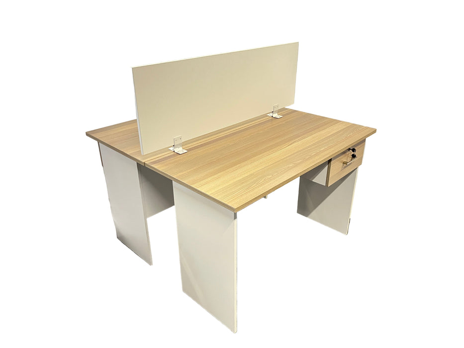 2 WAY CLUSTER FACE TO FACE INCL ONE LOCK DRAWER 12 C/W DESK