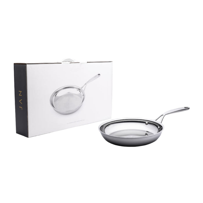 JAN 24CM FRYING PAN W/POLISH FINISH STAINLESS STEE LAVISH'D