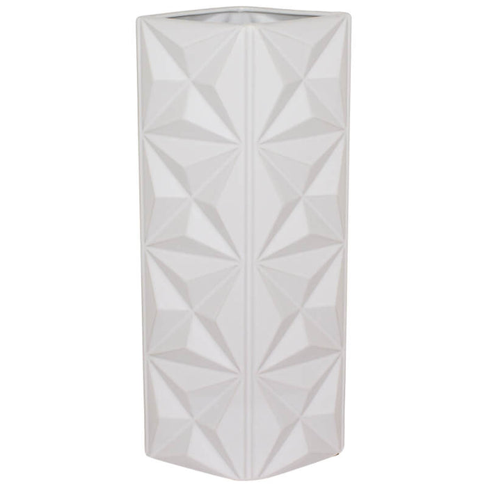 IMPERIO WHITE VASE 40CM TRANS NATAL CUT GLASS