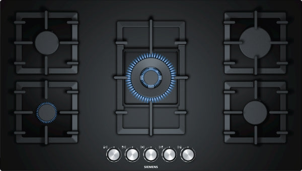 SIEMENS IQ500 90CM GAS ON GLASS HOB BLACK BSH HOME APPLIANCES