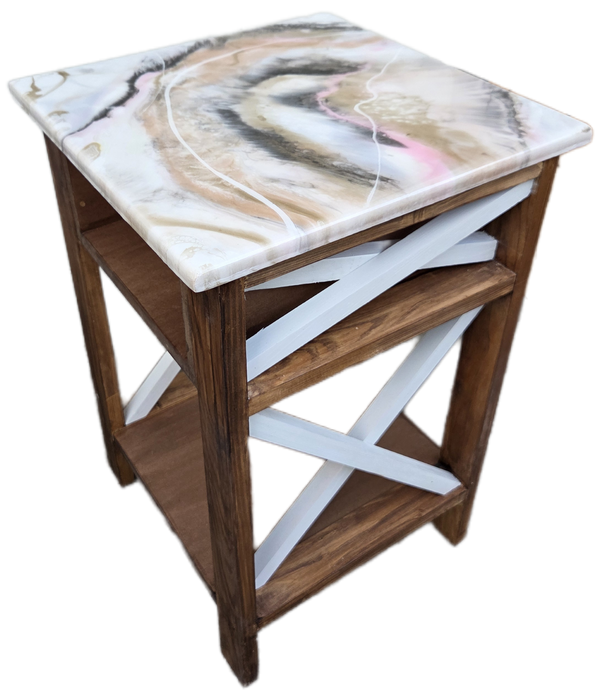NIGHTSTAND W/MARBLE RESIN TOP ROSE STUDIO DI