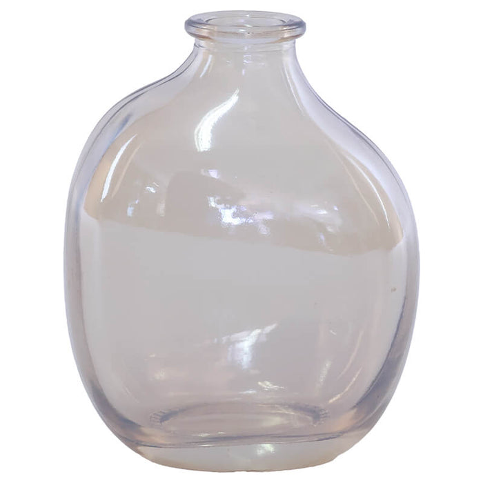 AMBER ORGANIC POSY VASE 11CM TRAN
