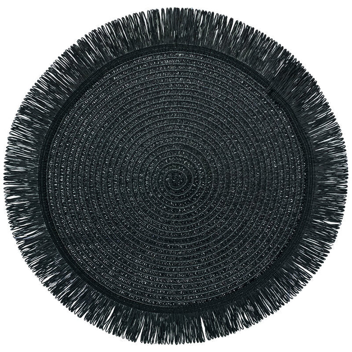 BLACK PLACEMAT 38CM DIA TRAN