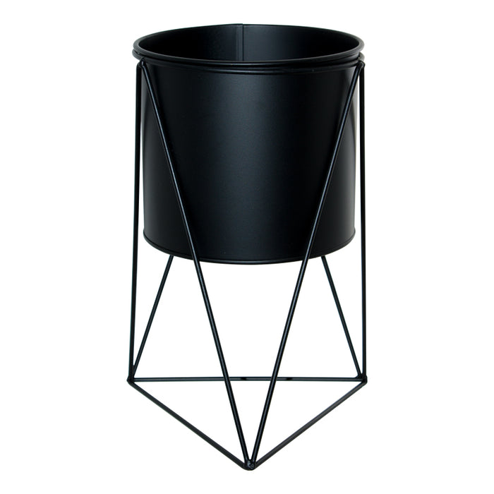 TRI BLACK POT STAND 31X18CM TRANS NATAL CUT GLASS