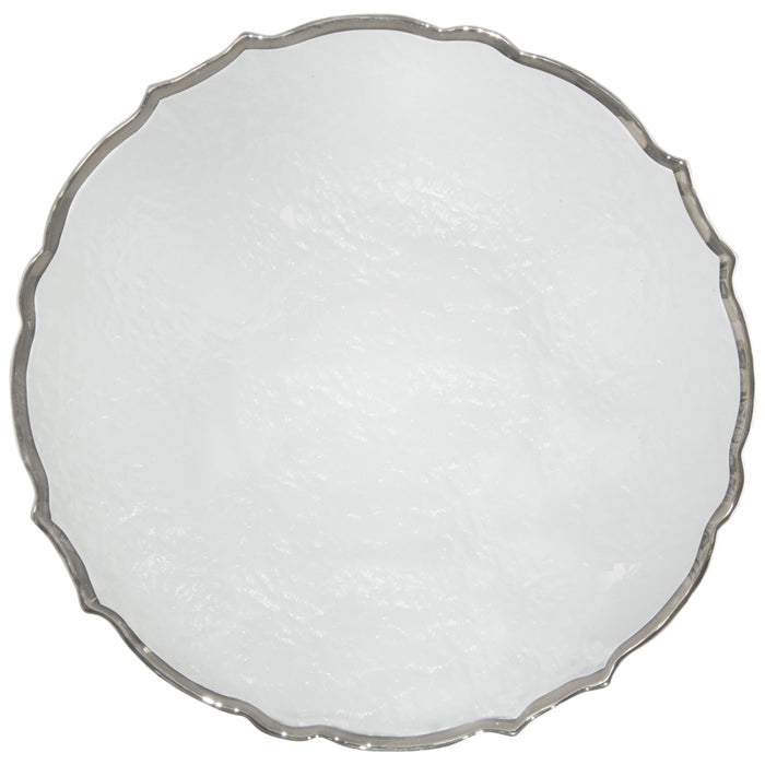 ATELIER CHARGER CLR SILVER RIM 33CM