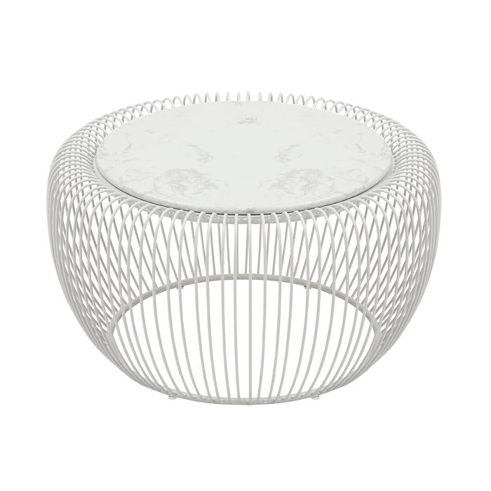DAPS COFFEE TABLE matt grey metal frame with white ceramic top