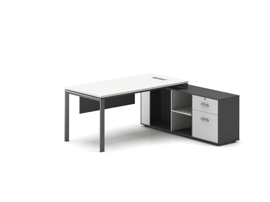 OZ3501-16 EXECUTIVE DESK (WHITE/GREY) 1.6M