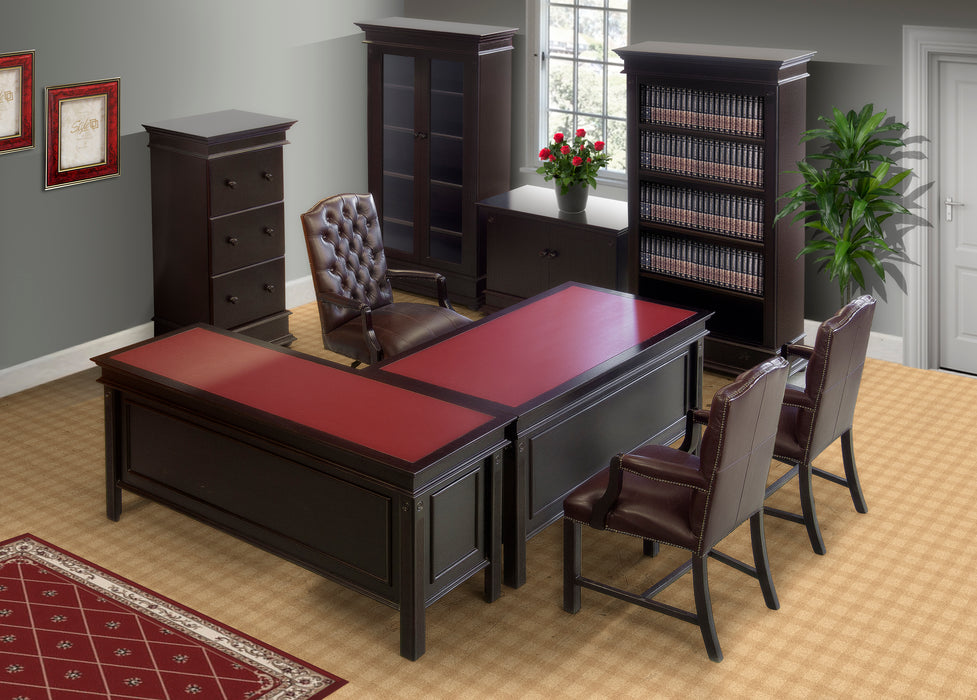 CLASSICA DESK WITH L EXTENSION - DARK MAHOGANY