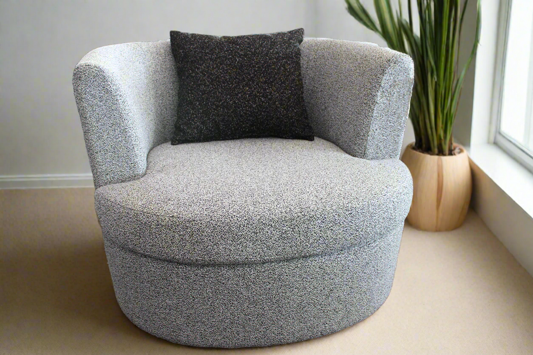 SANDALIO Swivel chair in grey fabric