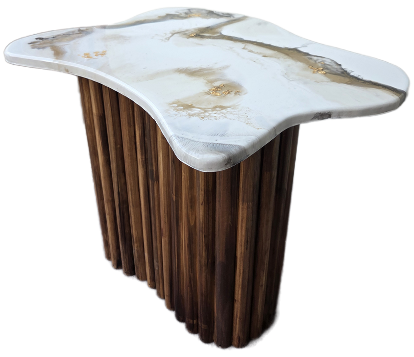 SHAPED FLUTED S/TABLE W/RESIN TOP GOLD RUSH STUDIO DI