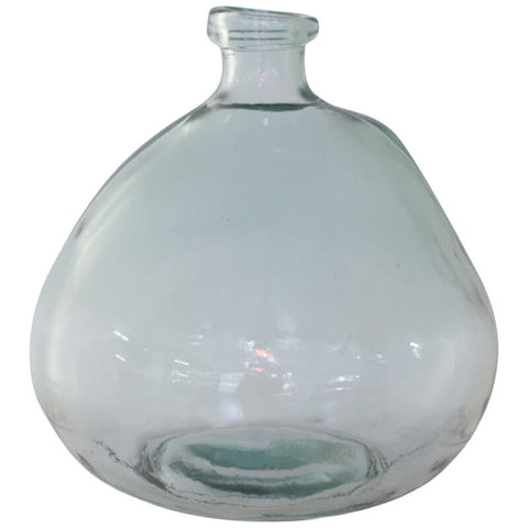RECYCLED GLASS VASE 23CM TRANS NATAL CUT GLASS