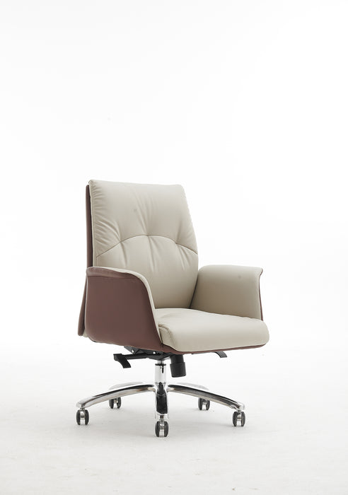SP-401B MEDIUM BACK CHAIR (BROWN/BEIGE-120KG)