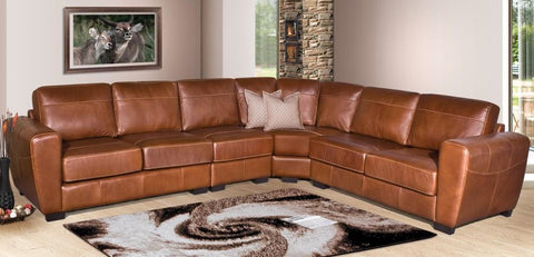 4PCE SWELLENDAM CNR L/S F/LEATHER BROWN ANDES EARTHLINE FURNITURE