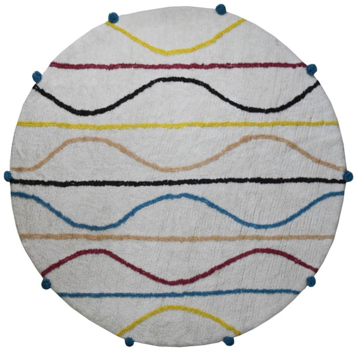 KIDS SMART RUG - STRIPE ZIGZAG MULTI 150X150 RUGS ORIGINAL