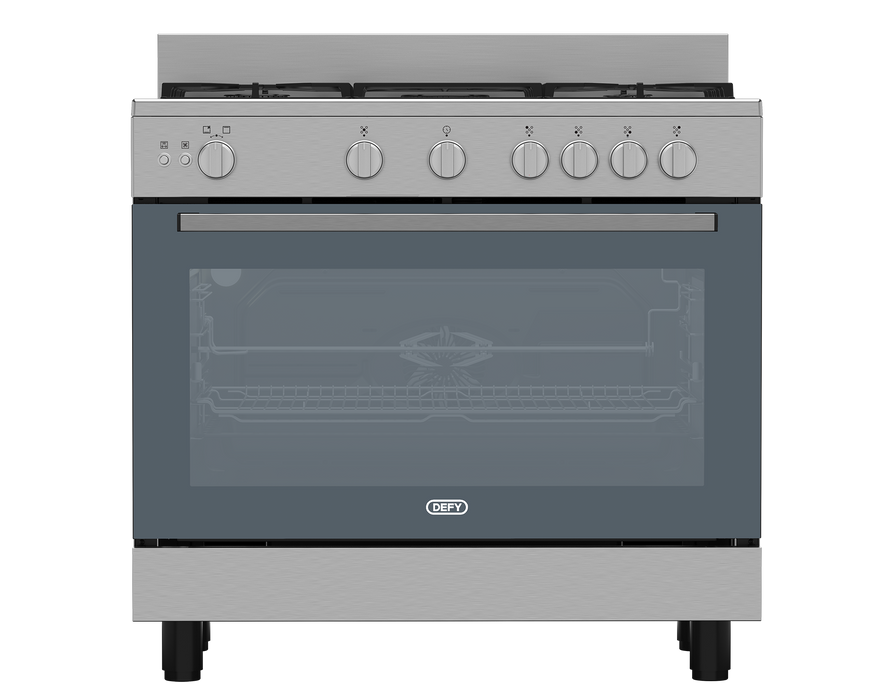 DEFY 90CM FULL GAS RANGE COOKER SILVER INOX DEFY