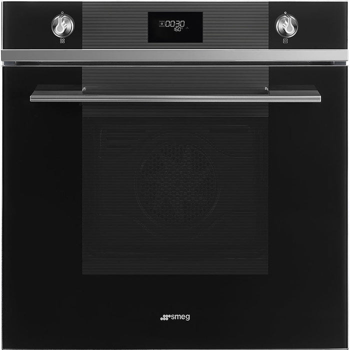 SMEG 60CM BLACK GLASS LINEA ELECTRIC OVEN SMEG
