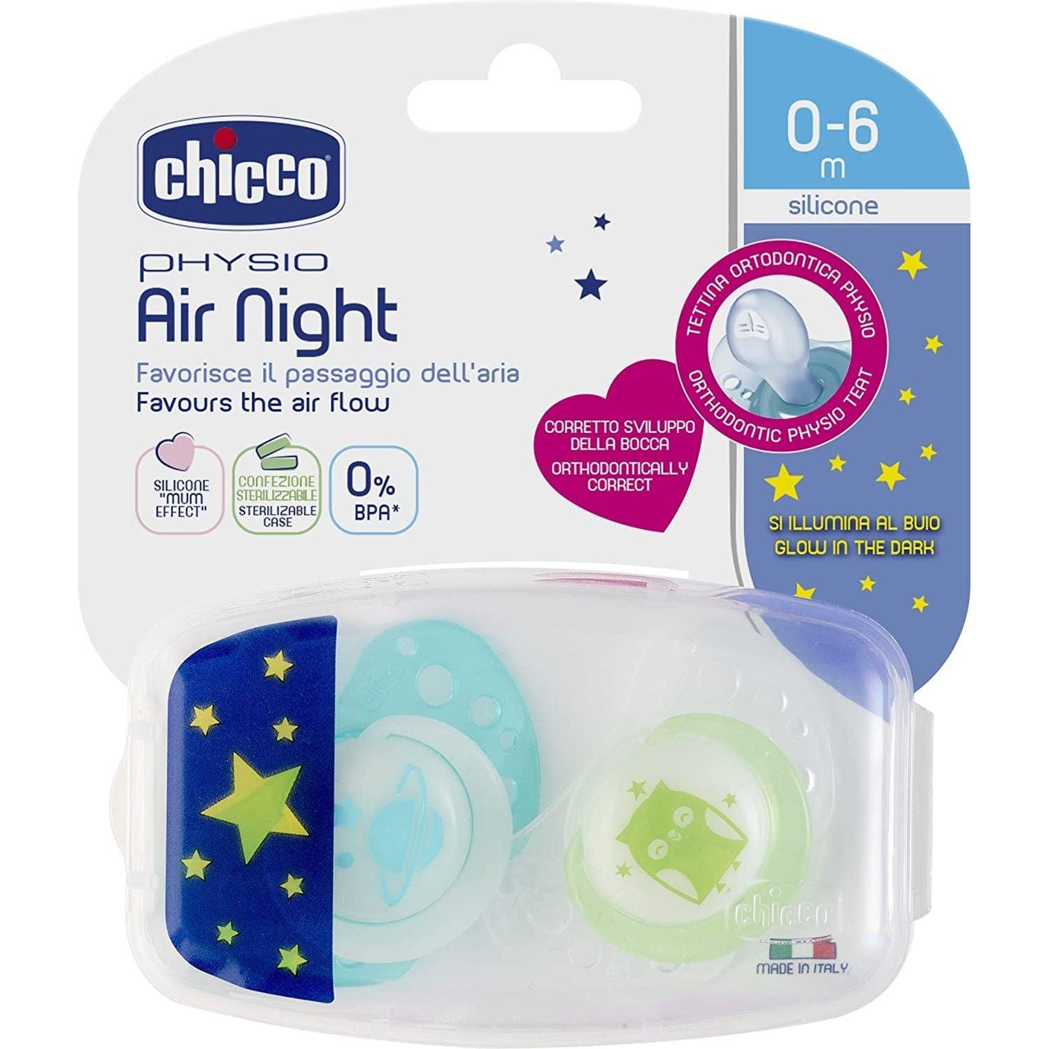 2PCE SOOTHER PHYSIO AIR BABYCH02043 GLOW IN