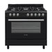ELBA ESSENTIAL 90CM 5BRN GAS/ELECTRIC COOKER BLACK D.K. GAS APPLIANCES (P