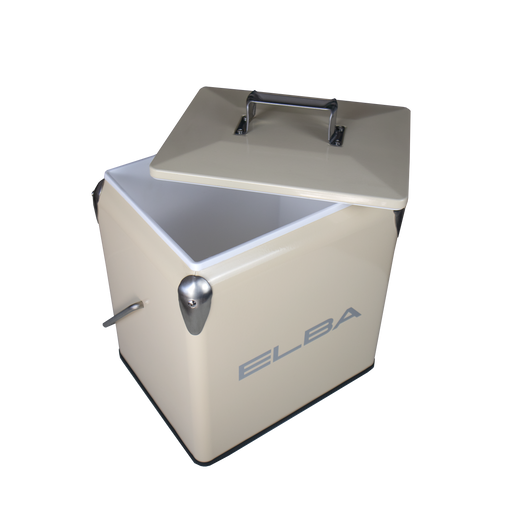 ELBA METAL COOLER BOX WITH HANDLE&LID CREAM D.K. GAS APPLIANCES (P