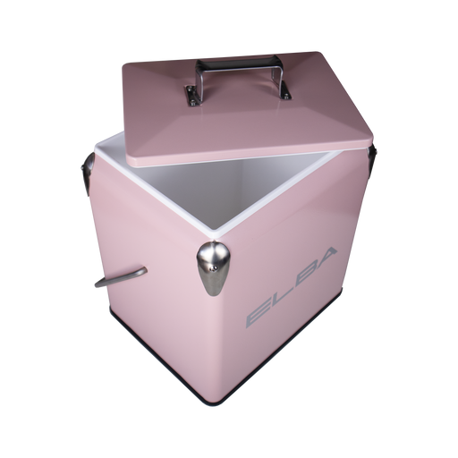 ELBA METAL COOLER BOX WITH HANDLE&LID PINK D.K. GAS APPLIANCES (P