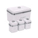 CH OPULENCE BREAD BIN & 3PC CANISTERS - WHITE MABRUK IMPORT & EXPORT