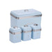 CH OPULENCE BREAD BIN & 3PC CANSITERS - AZURE BLUE MABRUK IMPORT & EXPORT