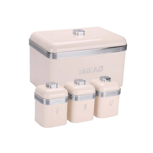 CH OPULENCE BREAD BIN & 3PC CANISTERS - CREAM MABRUK IMPORT & EXPORT