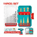 TOTAL TOOLS 14PCE HSS DRILL BITS & STEP DRILL BIT TOTL