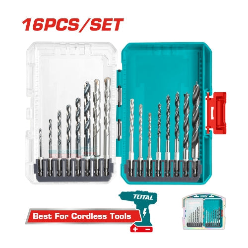 TOTAL TOOLS 16PCE METAL MULTIFUNCTION & WOOD DRILL TOTL