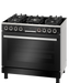 Bosch 90cm full gas cooker black stainless steel front view