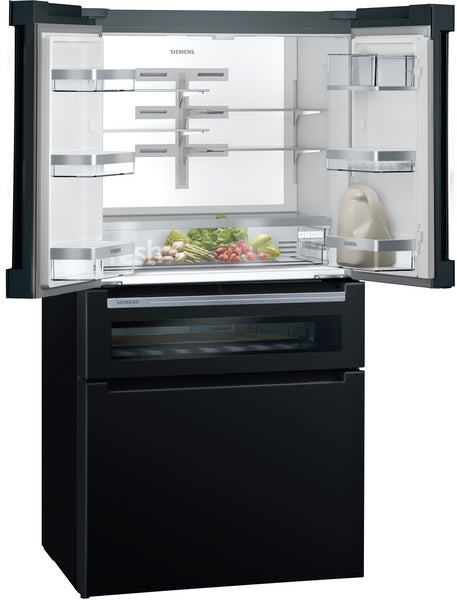 SIEMENS IQ700 458L BLACK GLASS FRENCH DOOR FRIDGE BSH HOME APPLIANCES
